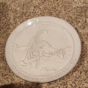 Frankoma Cream and Brown Ceramic Plate